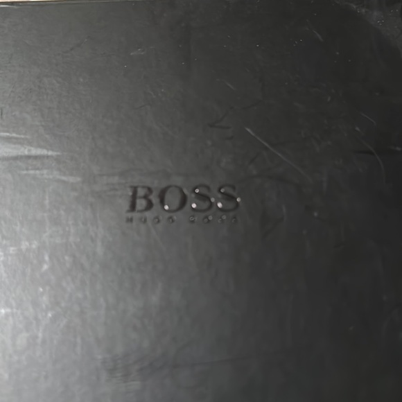 Hugo boss belt.  Brown with stainless buckle.  Orange stitching to highlight. - Picture 3 of 4